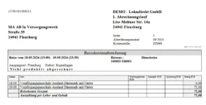 Reisekostenabrechnung im Lohnpaket